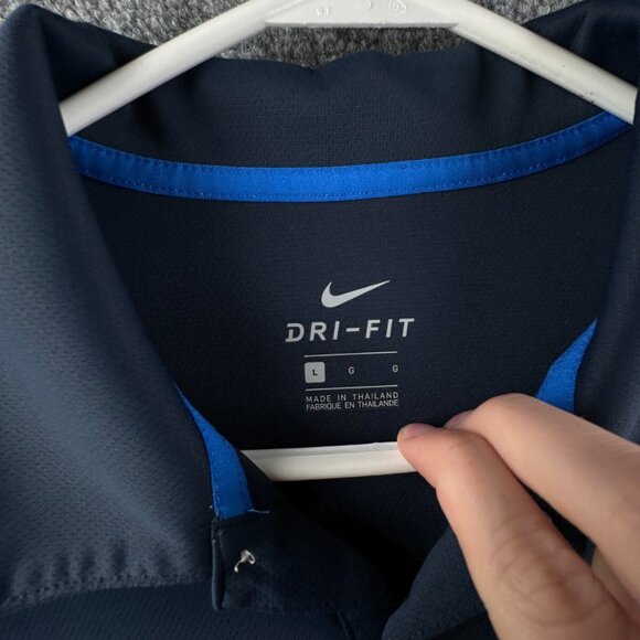 University Of Cumberlands Nike Dri Fit Polo Shirt Size Large Navy Blue Logo Pats - Picture 8 of 10